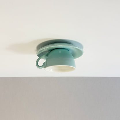Ceramic Cup and Saucer Semi-Flush Ceiling Light