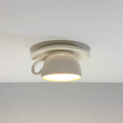 Ceramic Cup and Saucer Semi-Flush Ceiling Light