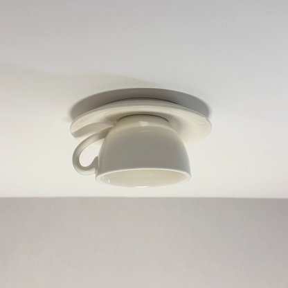 Ceramic Cup and Saucer Semi-Flush Ceiling Light