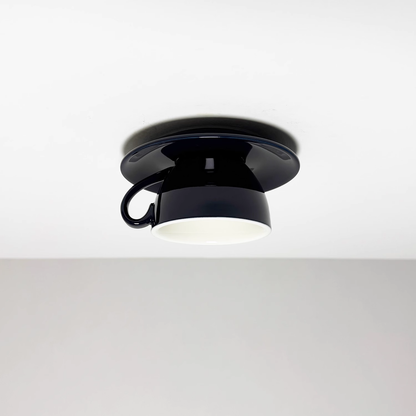 Ceramic Cup and Saucer Semi-Flush Ceiling Light