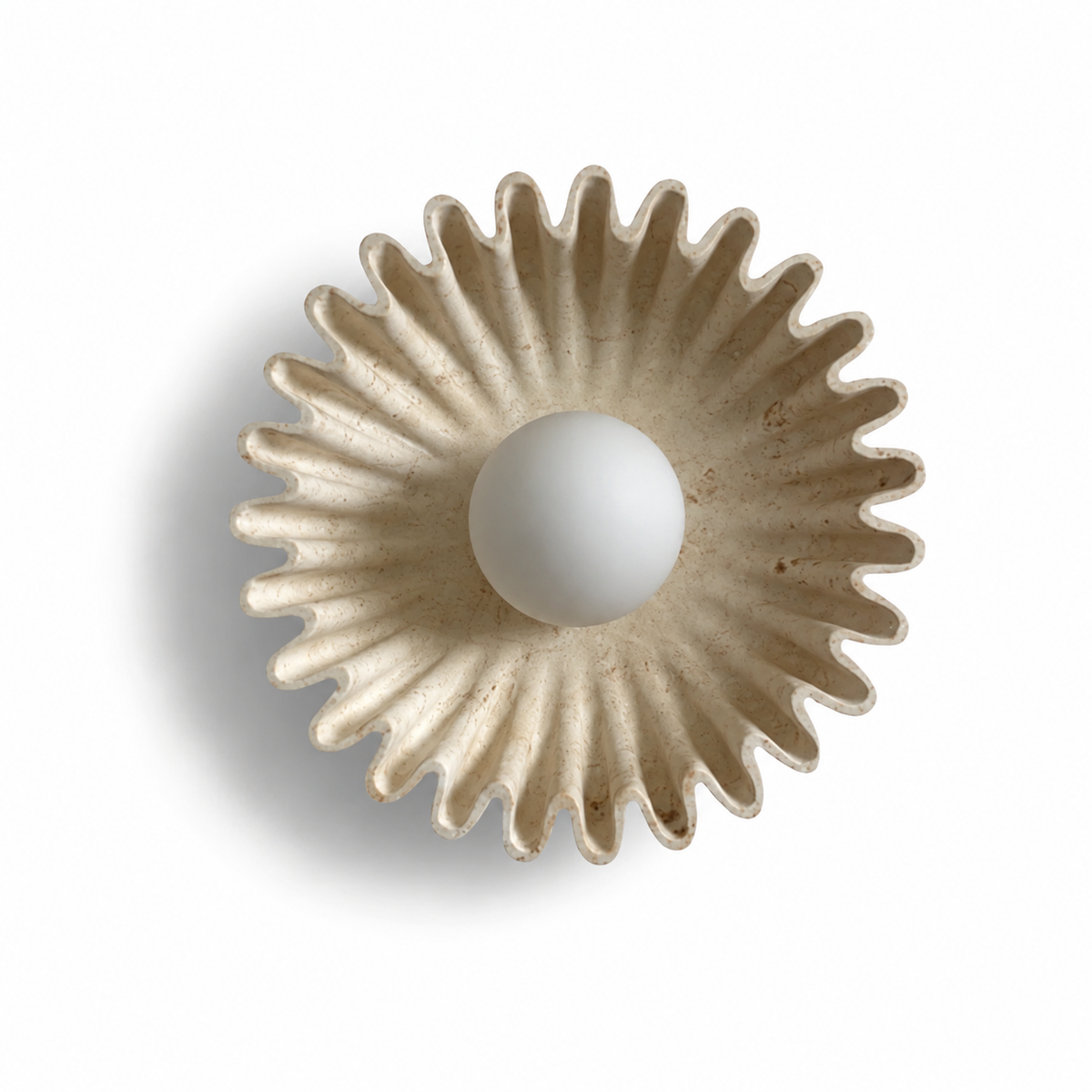 Beige ceramic flower wall sconce