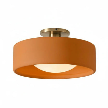 Orange ceramic flush mount ceiling light, Ø14 in