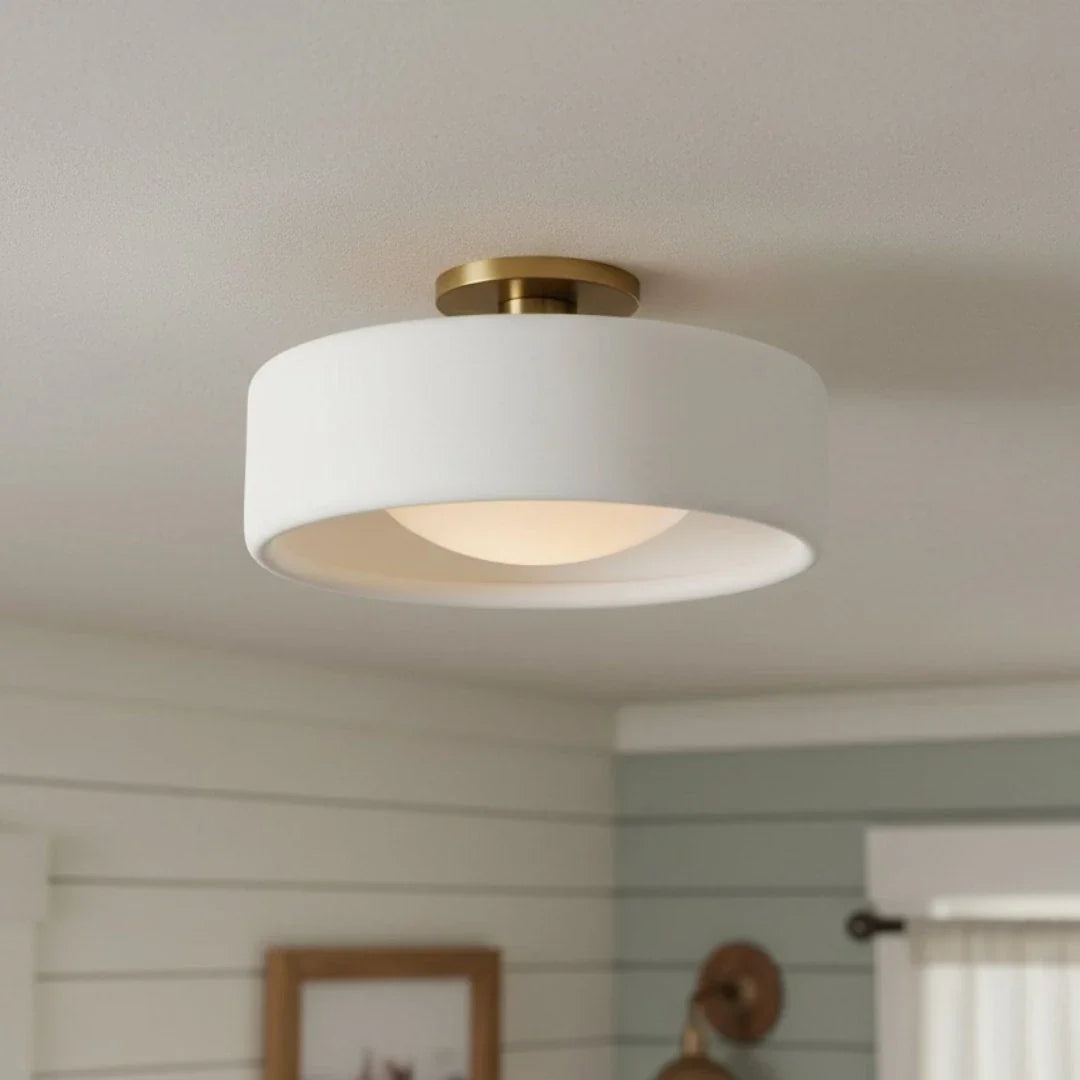 Ceramic flush mount ceiling light product view
