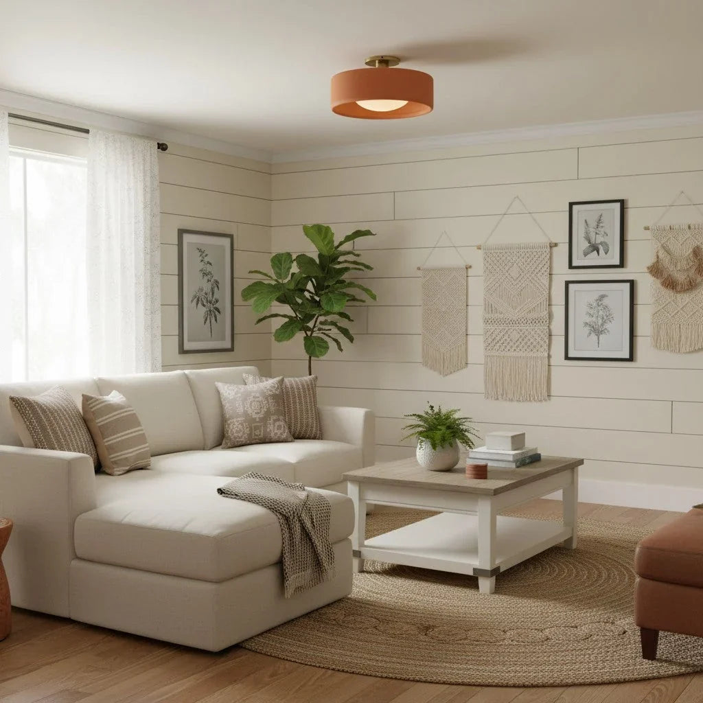 Ceramic flush mount ceiling light product view