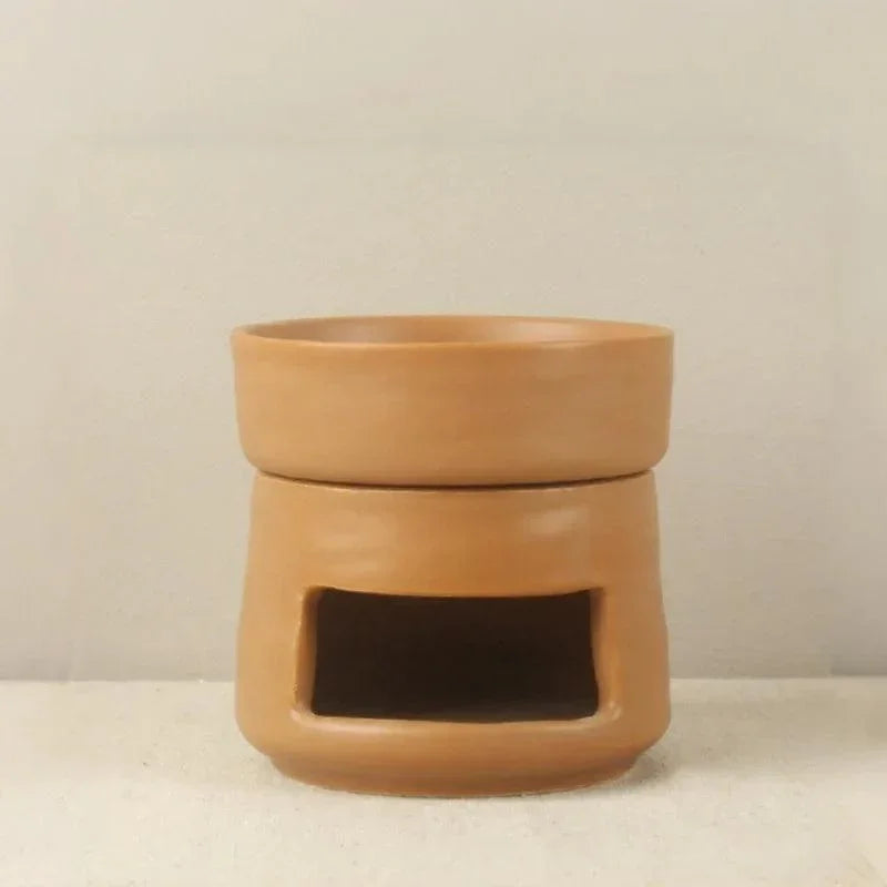 Brown ceramic wax melt burner