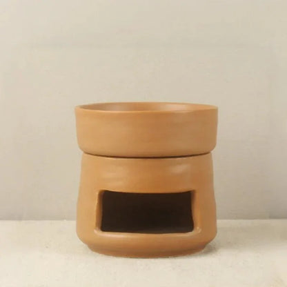 Brown ceramic wax melt burner