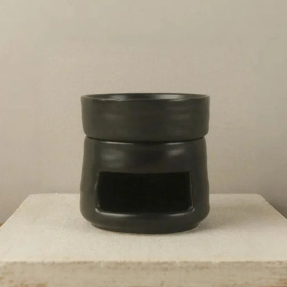 Black ceramic tea light oil burner