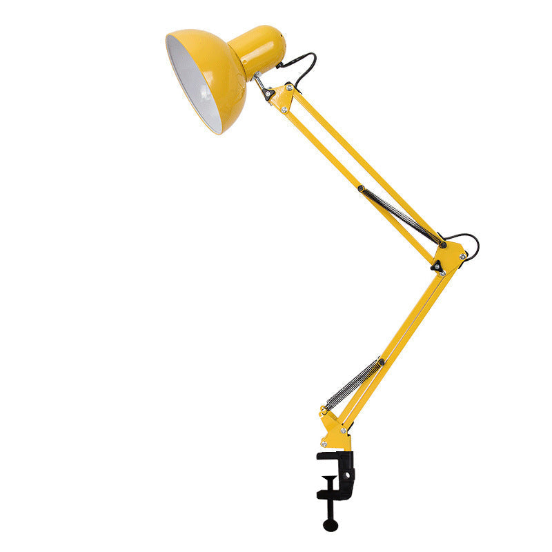 Yellow clamp desk lamp with adjustable arm