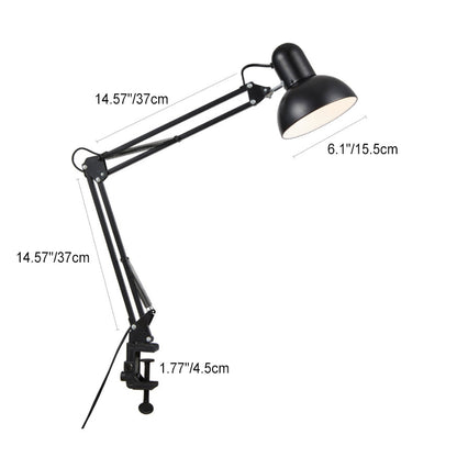 Clamp desk lamp with 37 cm arm sections 15.5 cm shade and 4.5 cm clamp opening
