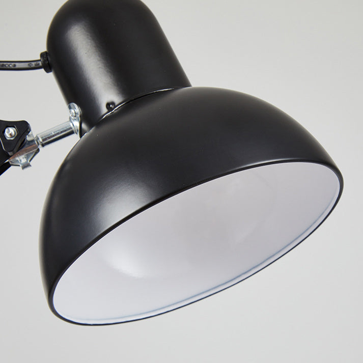 Close-up of black metal dome shade