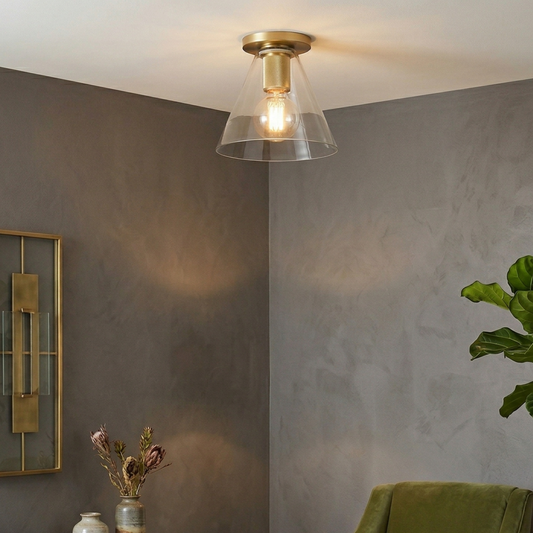Clear Glass Ceiling Light with Metal Fitting