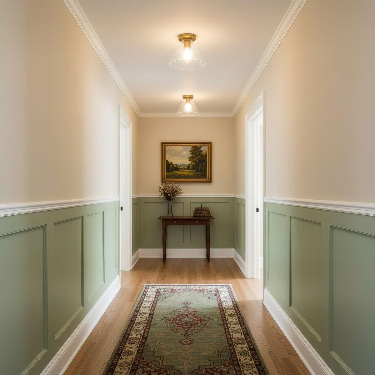 Clear Glass Ceiling Light with Metal Fitting