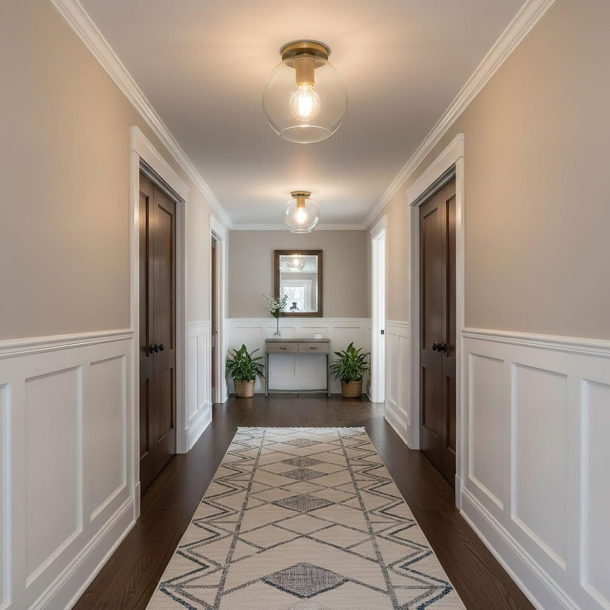 Clear Glass Ceiling Light with Metal Fitting