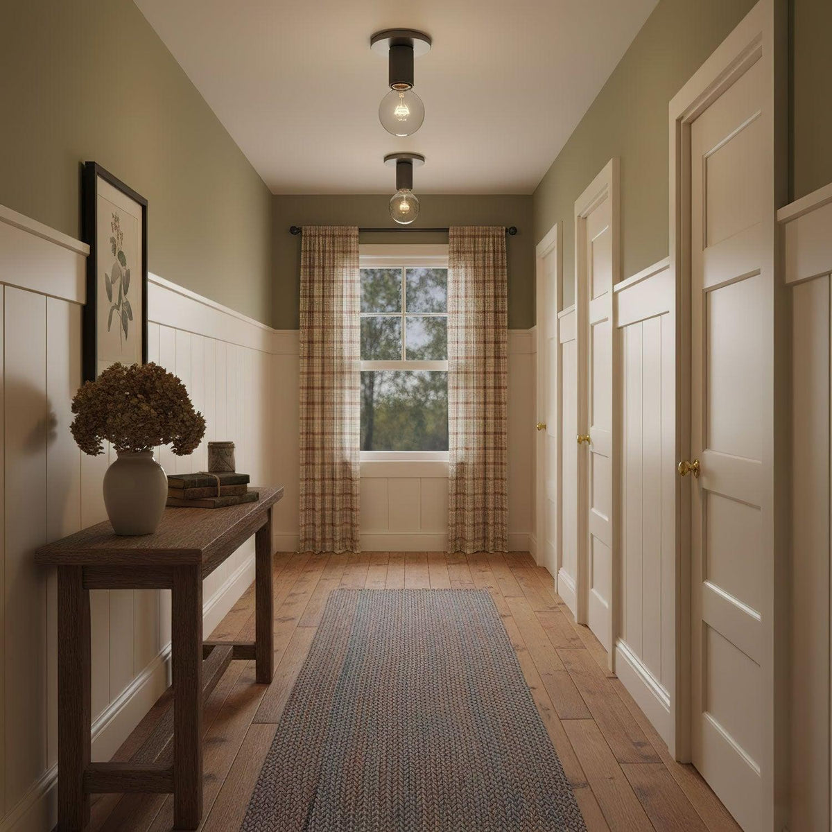Clear Glass Ceiling Light with Metal Fitting