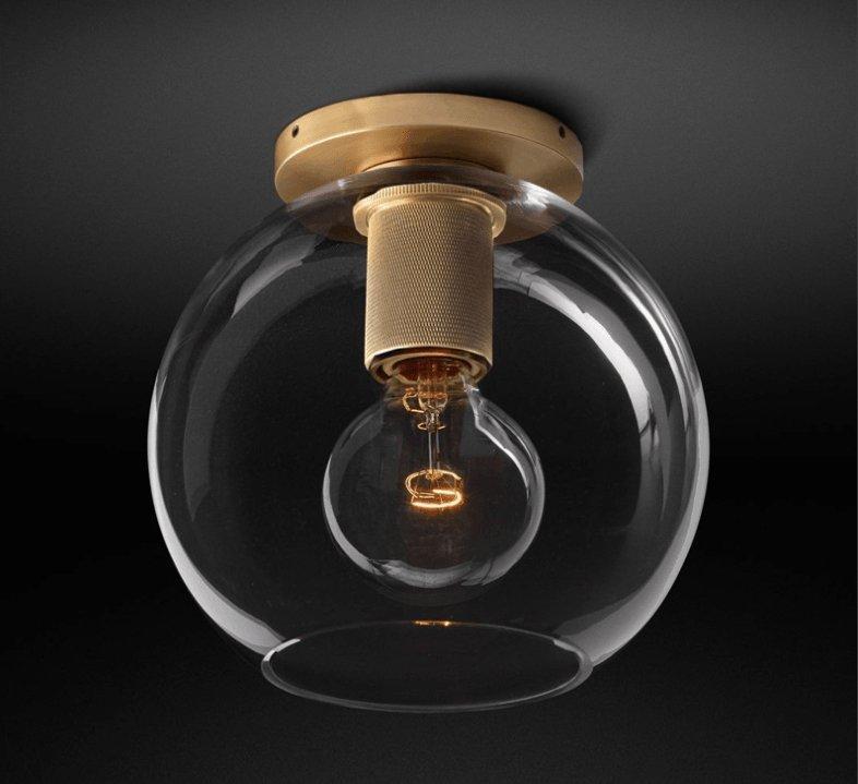 Clear Glass Ceiling Light with Metal Fitting