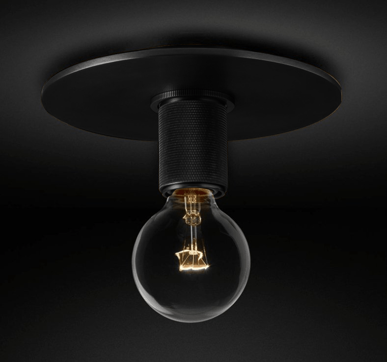 Clear Glass Ceiling Light with Metal Fitting