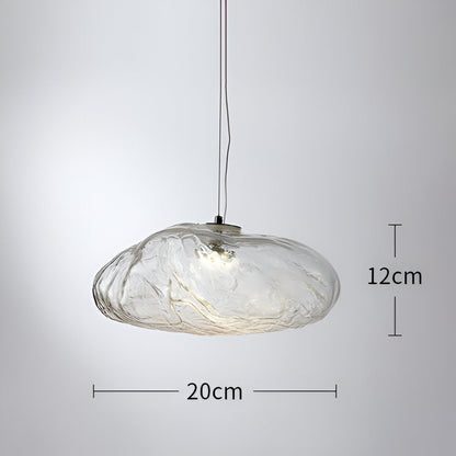 Clear cloud glass shade dimension diagram, 20cm by 12cm