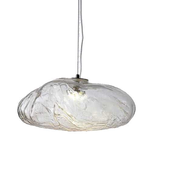 Clear textured cloud-shaped glass pendant