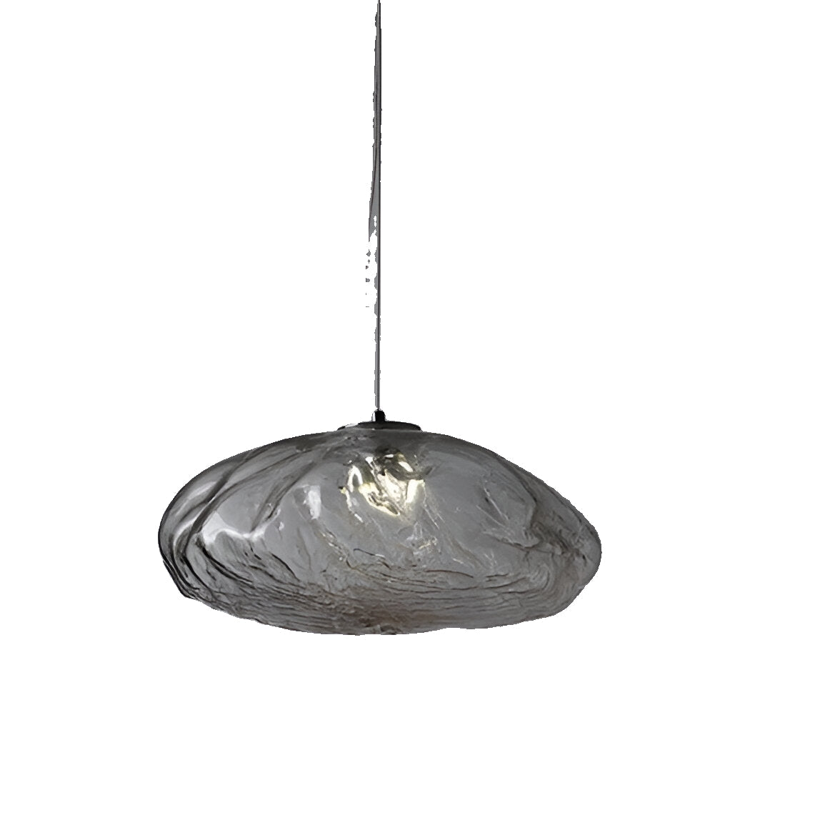 Grey glass cloud pendant with sculpted texture