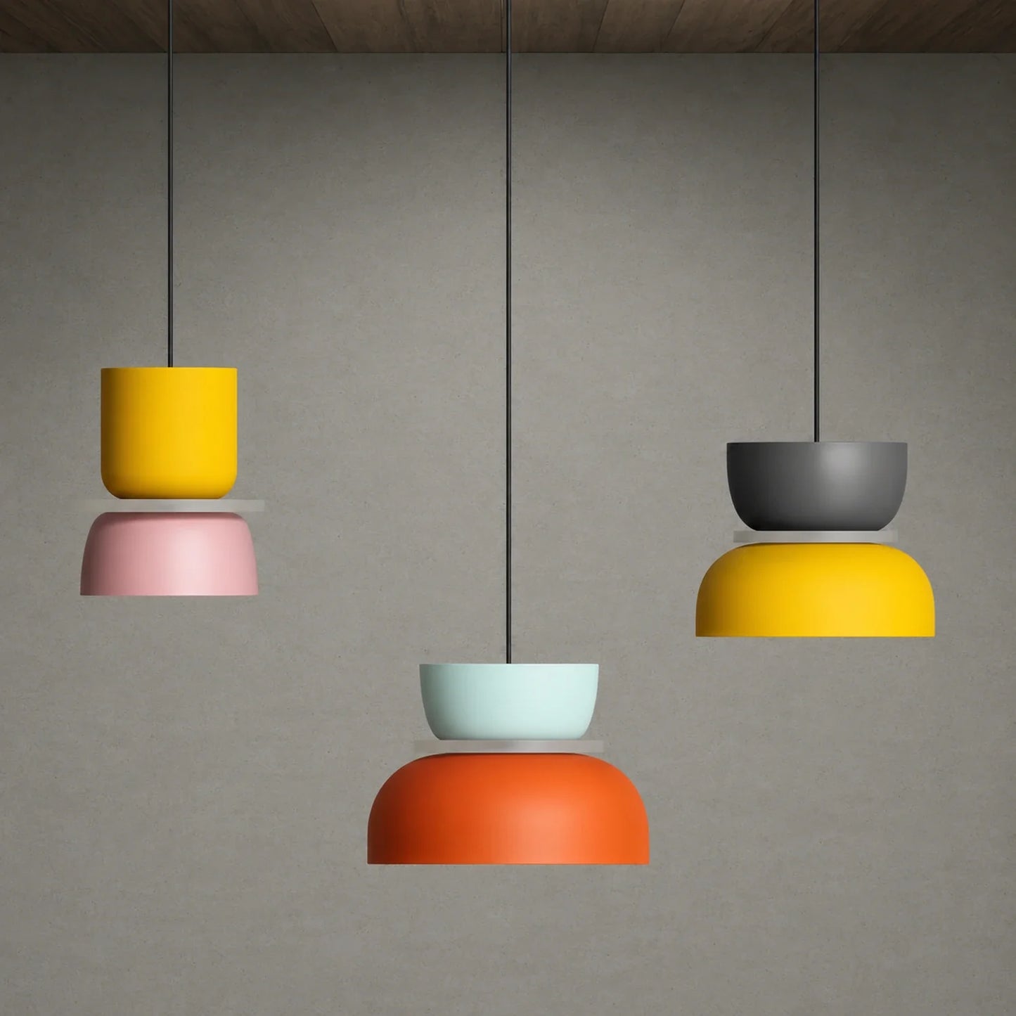 Modern Macaron Pendant Light with Iron and Acrylic Shade