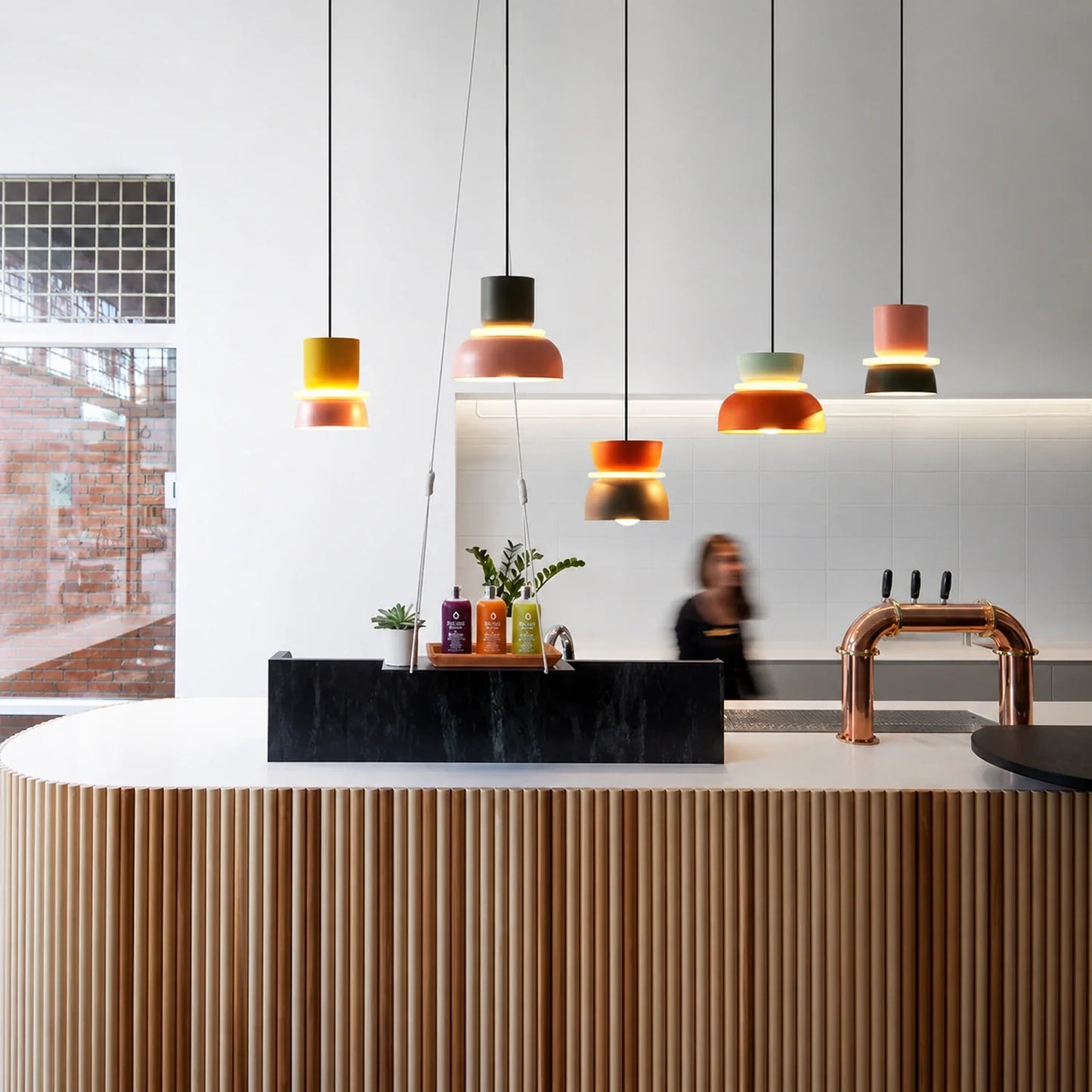 Modern Macaron Pendant Light with Iron and Acrylic Shade