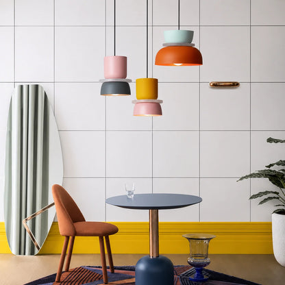 Modern Macaron Pendant Light with Iron and Acrylic Shade