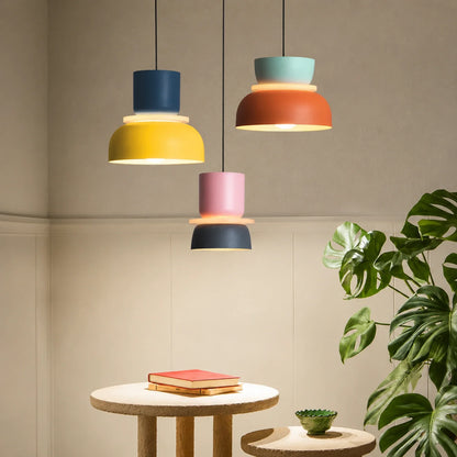 Modern Macaron Pendant Light with Iron and Acrylic Shade