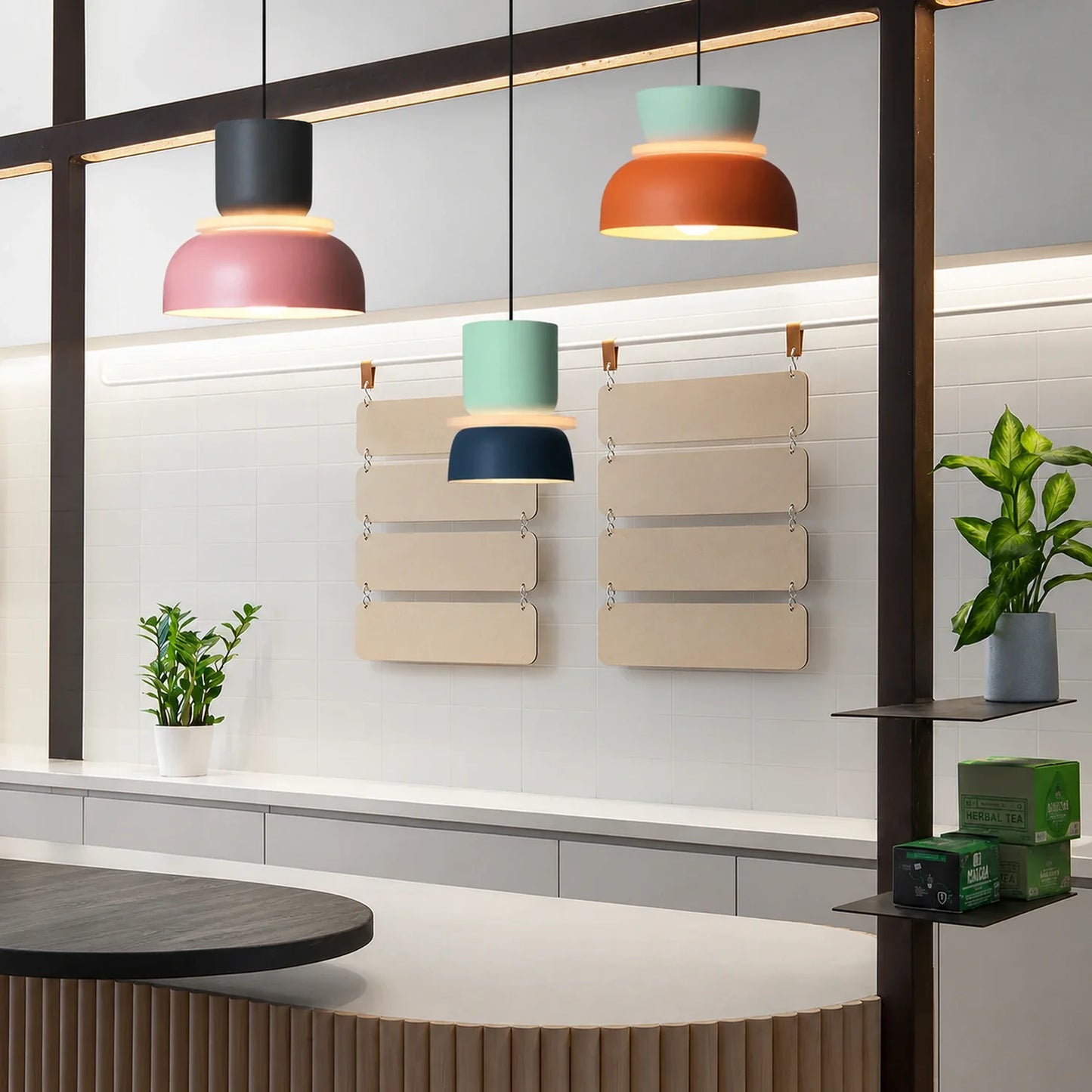 Modern Macaron Pendant Light with Iron and Acrylic Shade