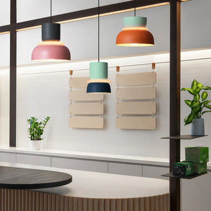Modern Macaron Pendant Light with Iron and Acrylic Shade