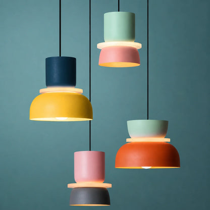 Modern Macaron Pendant Light with Iron and Acrylic Shade