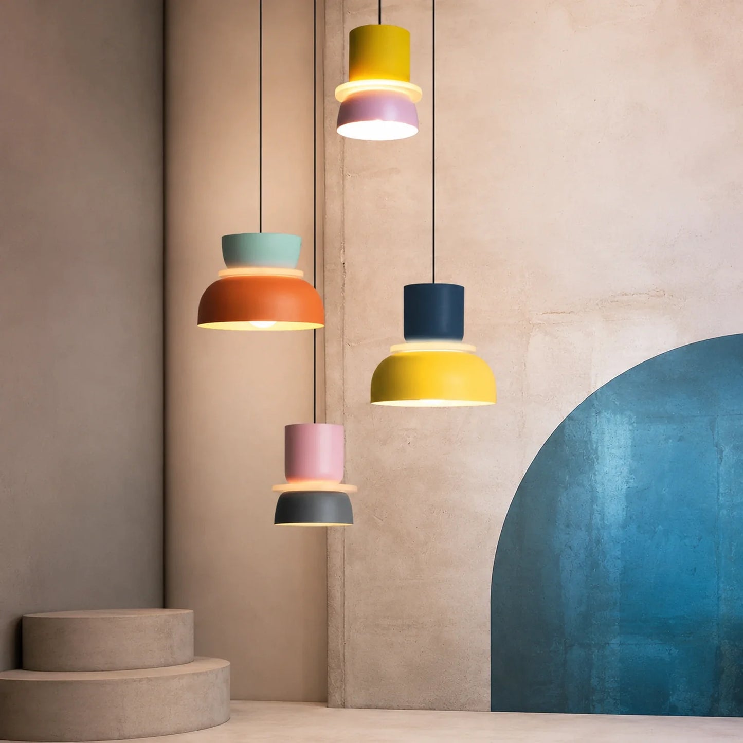 Modern Macaron Pendant Light with Iron and Acrylic Shade