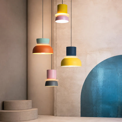 Modern Macaron Pendant Light with Iron and Acrylic Shade