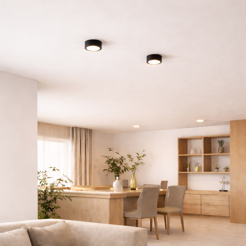 Compact Iron LED Flush Mount Ceiling Light