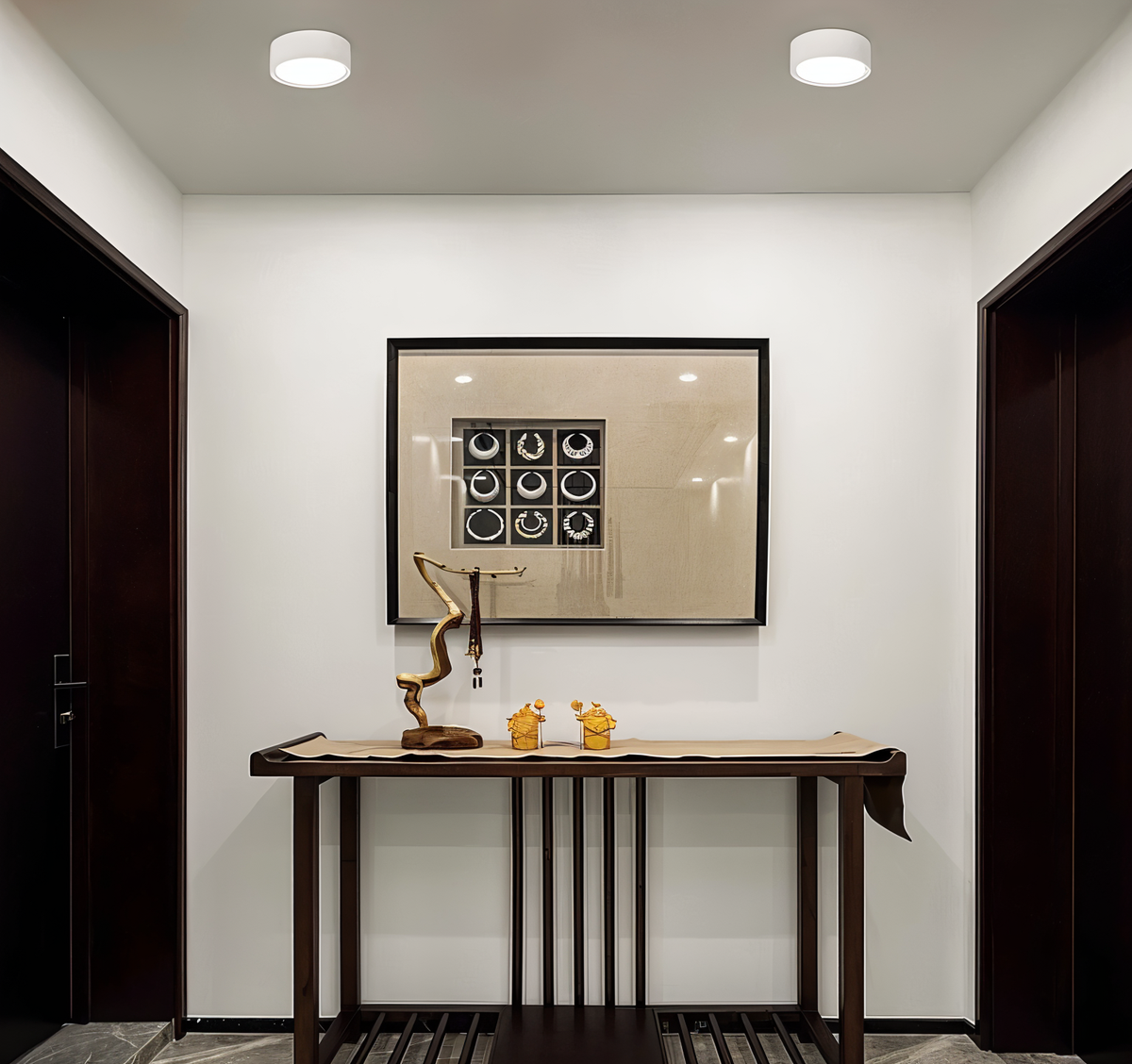 Compact Iron LED Flush Mount Ceiling Light
