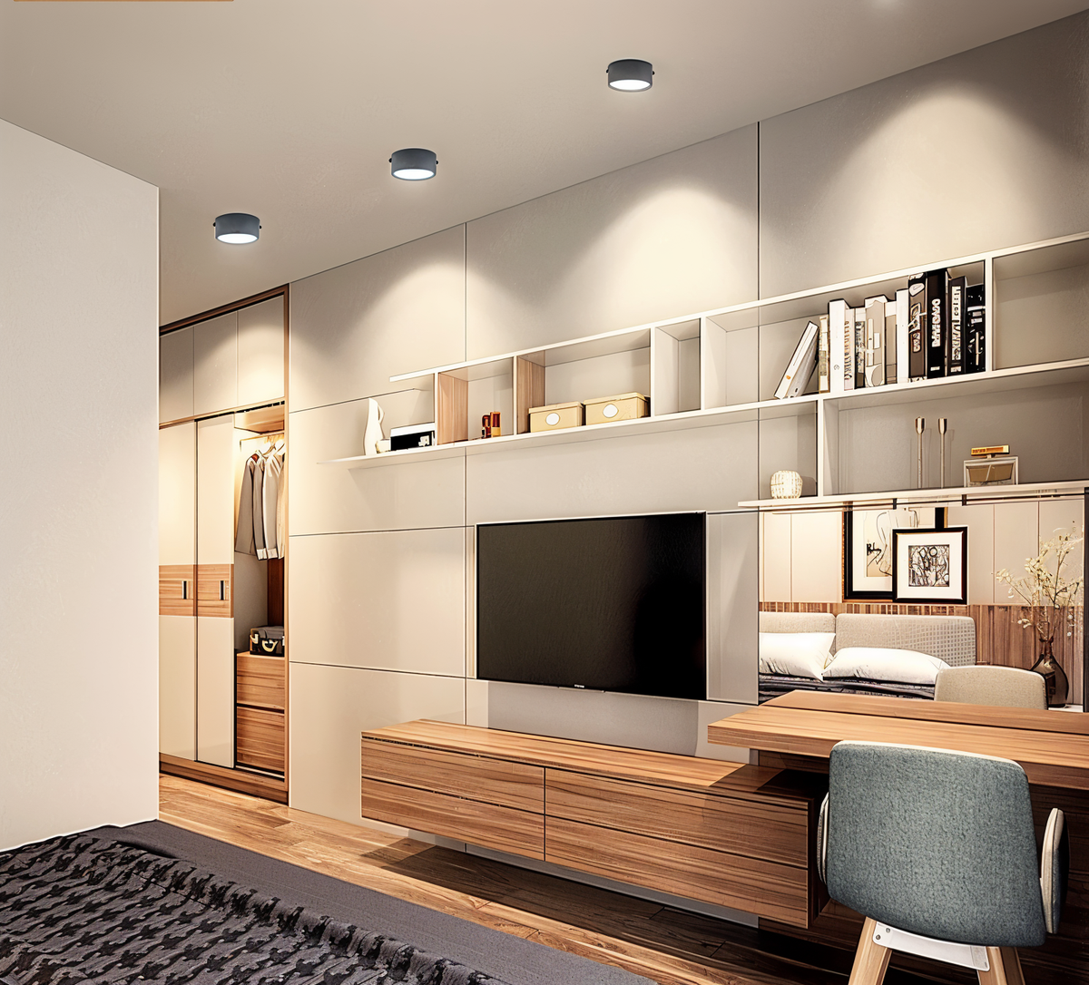 Compact Iron LED Flush Mount Ceiling Light