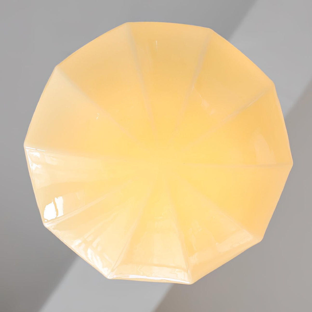 Faceted bowl ceiling light shade viewed from below