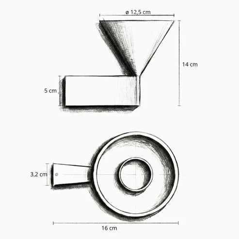 Cone wall sconce dimension diagram