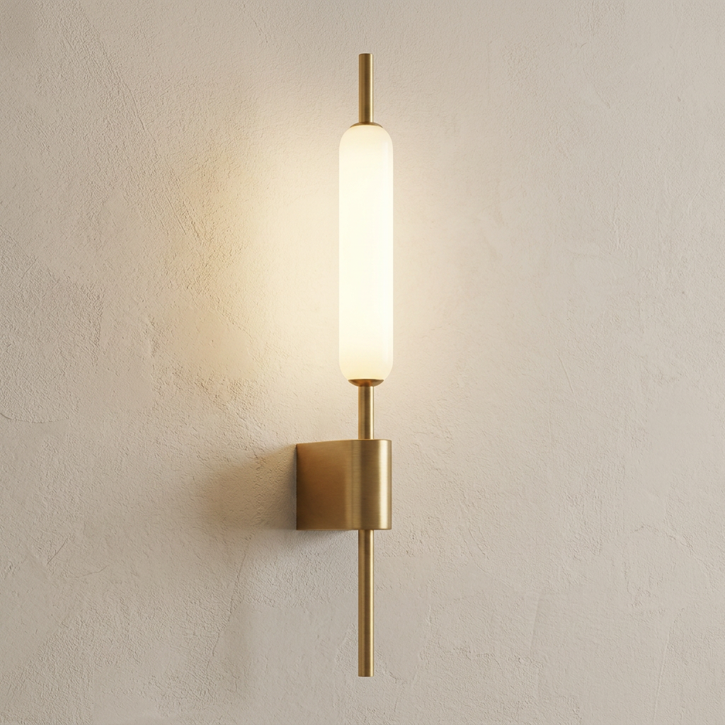 Double-head copper bedside wall light with marble-effect shades