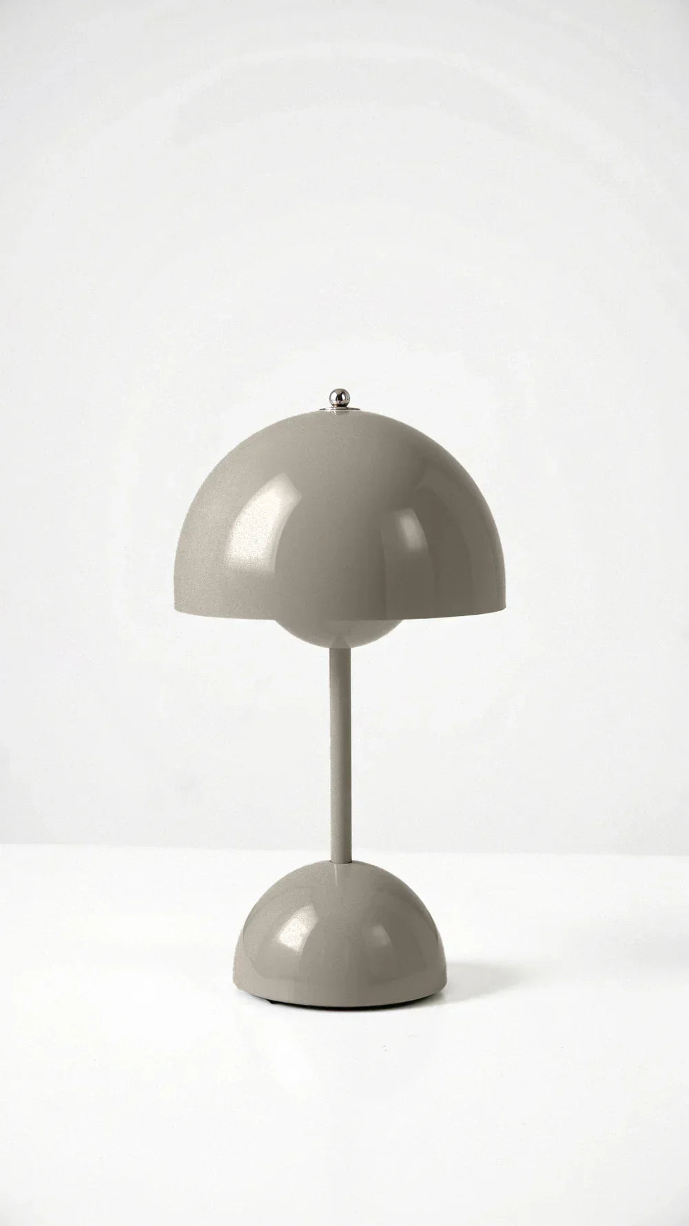 Grey dome lamp with rounded base