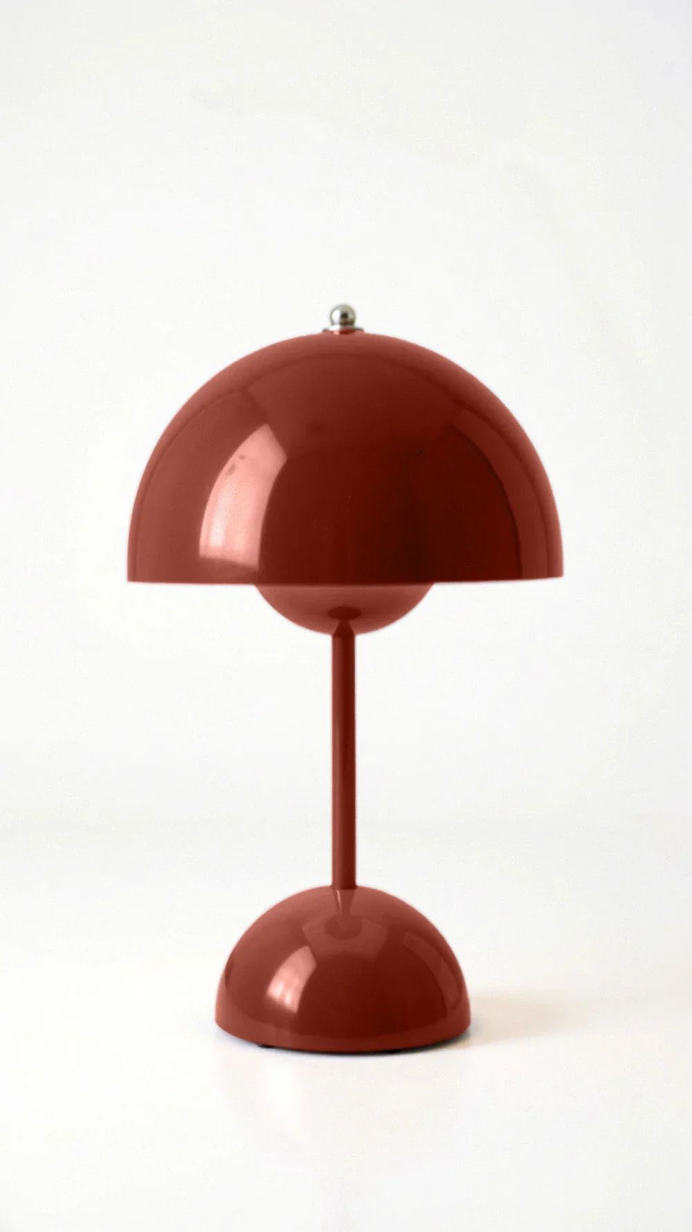 Red cordless dome table lamp