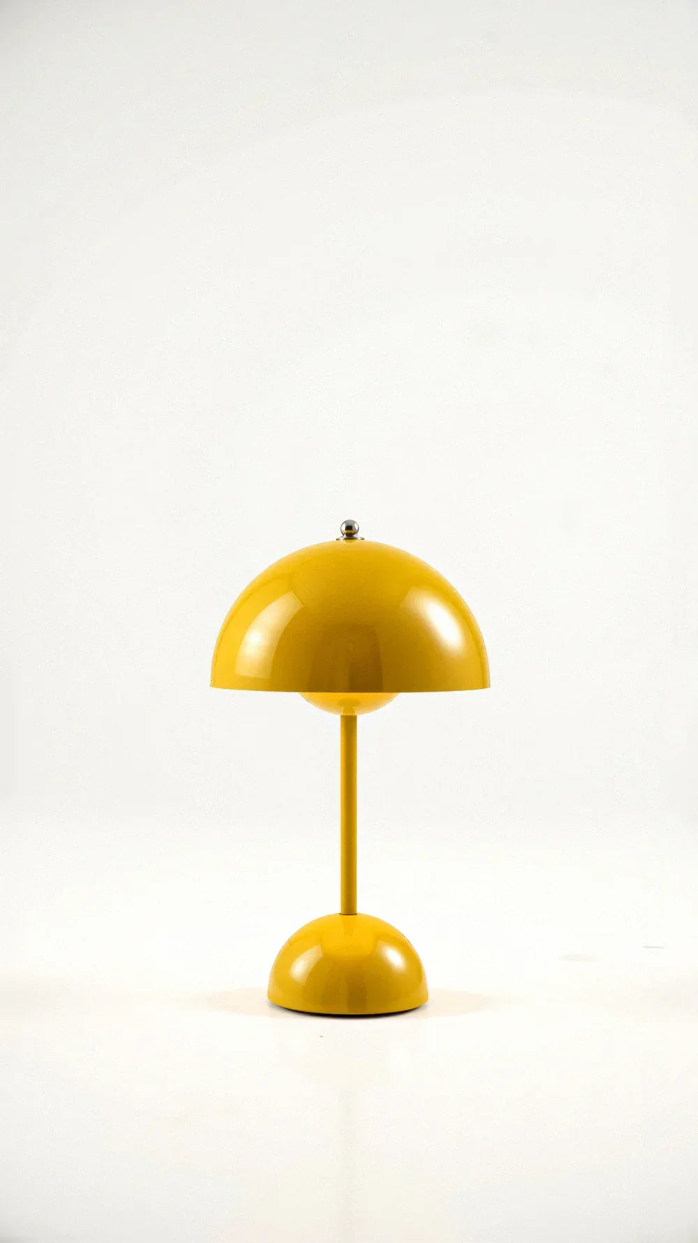 Yellow cordless dome table lamp