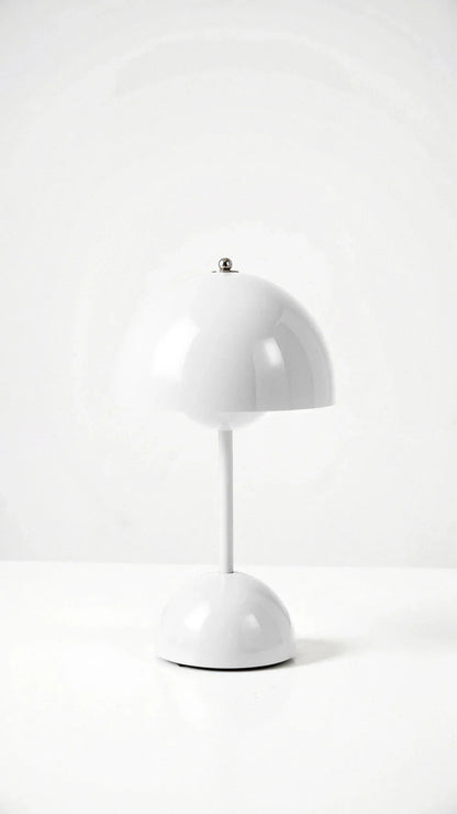 White cordless dome table lamp