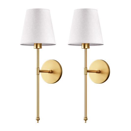 Cordless Fabric Wall Sconce Set of Two