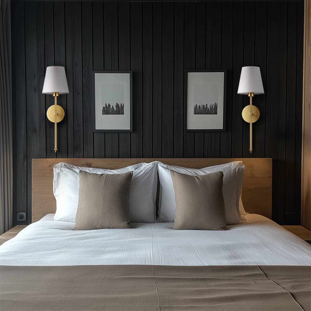 Cordless Fabric Wall Sconce Set of Two