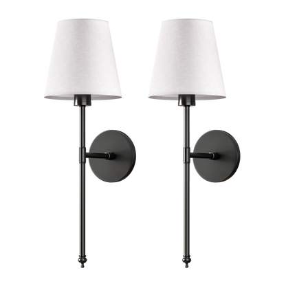 Cordless Fabric Wall Sconce Set of Two