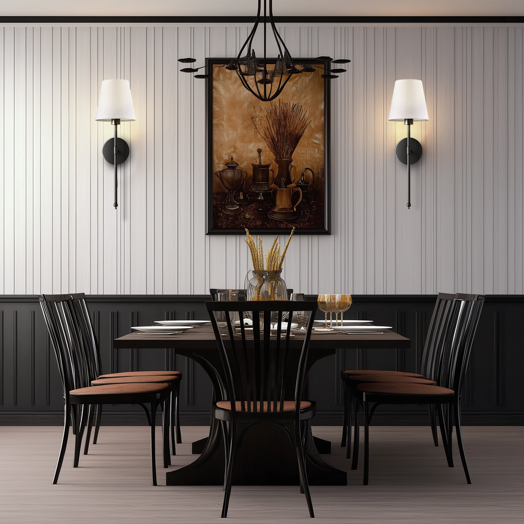 Cordless Fabric Wall Sconce Set of Two