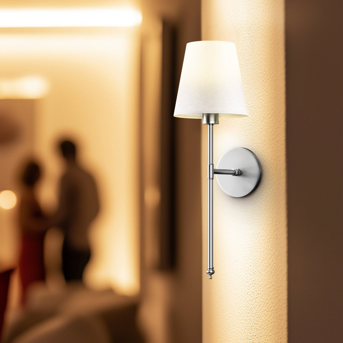 Cordless Fabric Wall Sconce Set of Two