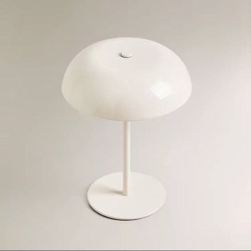 White cordless metal table lamp