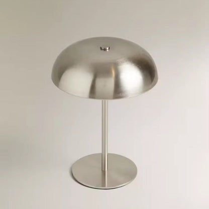 Silver dome table lamp and round base