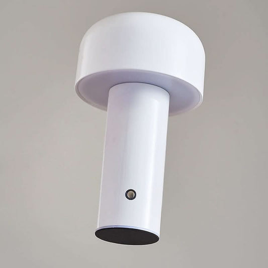 White cordless mushroom LED table lamp